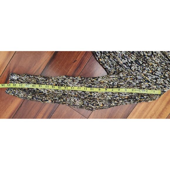 ba&sh Paris Mini Dress Sze2 Medium Printed Long Sleeve Ruffle Tiered V Neck Kaki - Picture 14 of 16